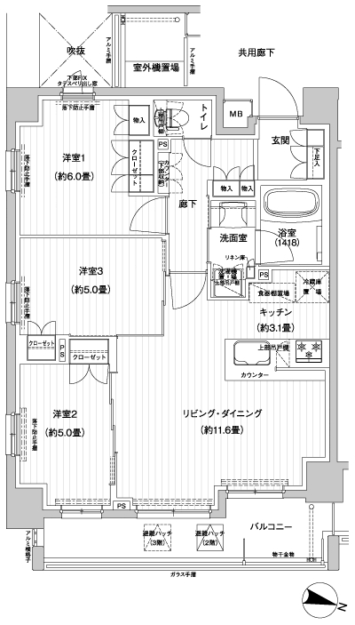 Floor: 3LDK, occupied area: 67.54 sq m