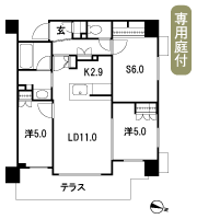 Floor: 2LDK + S, the occupied area: 67.15 sq m