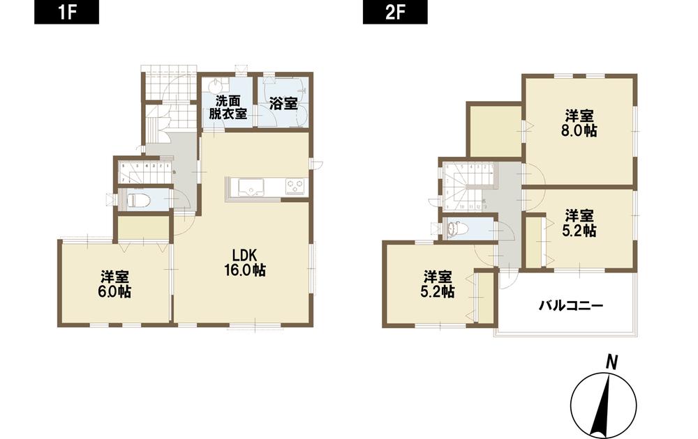 Floor plan. (3 Building), Price 44,900,000 yen, 4LDK, Land area 102.01 sq m , Building area 97.7 sq m