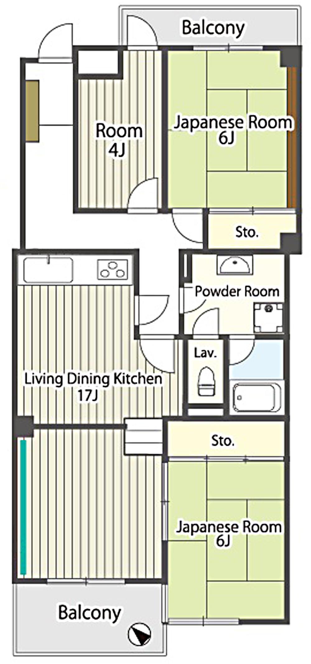 Floor plan. 3LDK, Price 13.8 million yen, Occupied area 79.96 sq m , Balcony area 9.22 sq m of Mato 3LDK