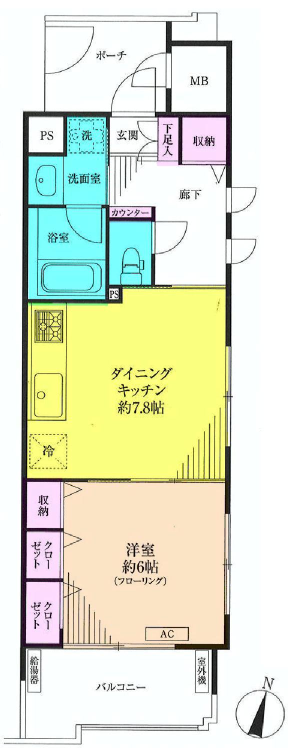 Floor plan. 1DK, Price 18,800,000 yen, Footprint 38 sq m , Balcony area 5.3 sq m   ◆ Exposure to the sun ・ Ventilation ・ It is a good room with a fine view