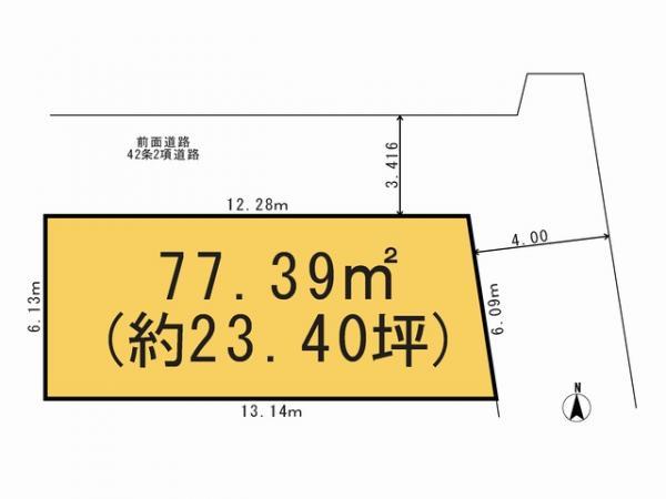 Compartment figure. Land price 25,980,000 yen, Land area 77.39 sq m