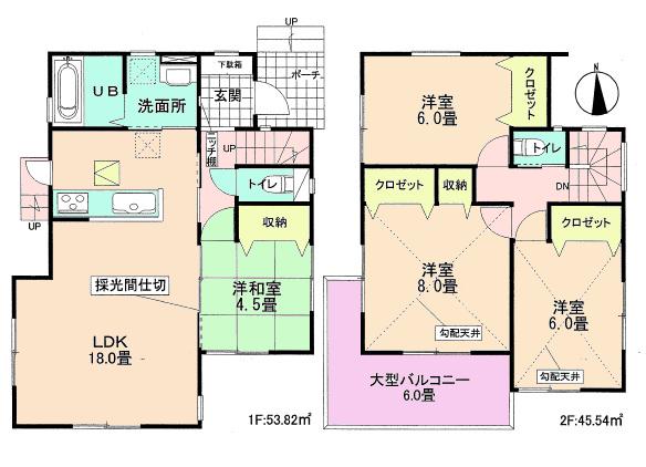 Floor plan. 36,800,000 yen, 4LDK, Land area 106.99 sq m , Building area 99.36 sq m