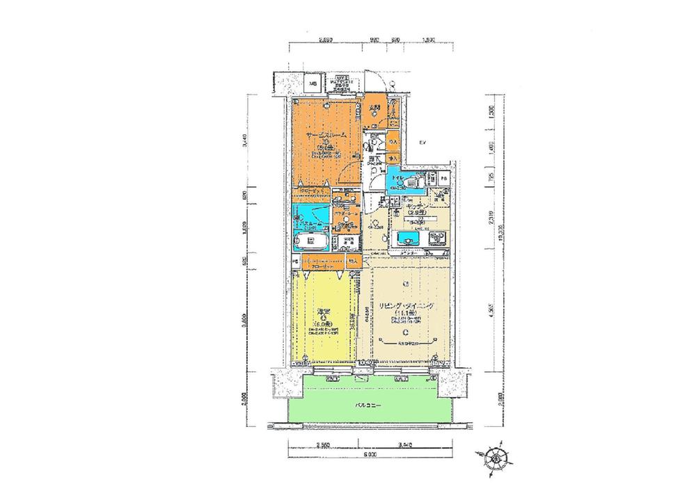 Floor plan. 2LDK, Price 31,900,000 yen, Occupied area 56.94 sq m , Balcony area 12 sq m