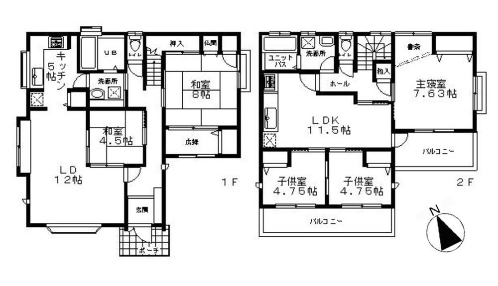 Floor plan. 54,800,000 yen, 5LDK, Land area 135.53 sq m , Building area 139.31 sq m 3LDK + is a floor plan of 2LDK.