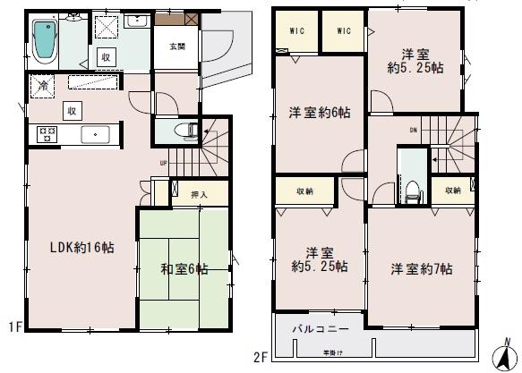 Floor plan. 38,900,000 yen, 5LDK, Land area 100.1 sq m , Building area 107.43 sq m 1 Building