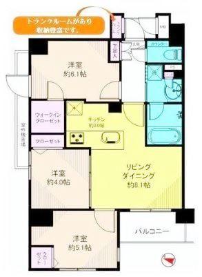 Floor plan. 3LDK, Price 26,800,000 yen, Footprint 57.9 sq m , Balcony area 4.5 sq m