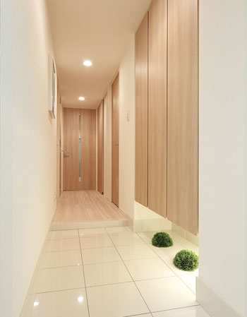 Interior.  [entrance] Entrance with a clean feeling that employs a paste graceful quaint tile.