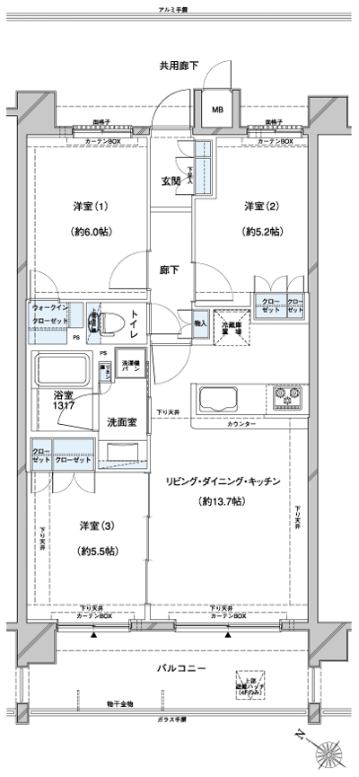 Floor: 3LDK + WIC, the area occupied: 65.1 sq m, Price: 28.6 million yen, currently on sale