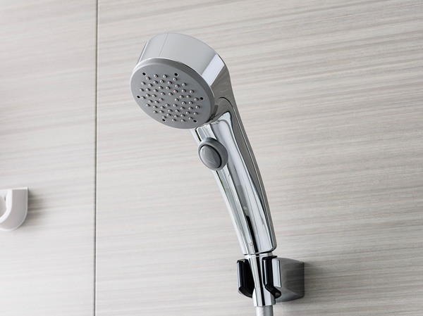 Bathing-wash room.  [Click shower head] Even without a steering wheel operation, Water discharge by simply pressing the button on the shower head ・ You can stop water.