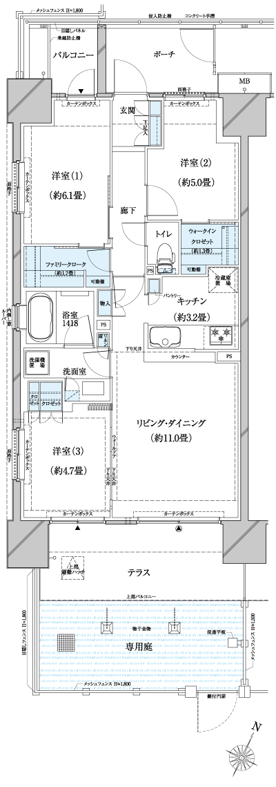 Floor: 3LDK, occupied area: 68.66 sq m