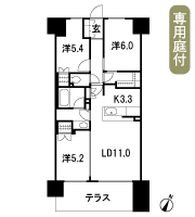 Floor: 3LDK, the area occupied: 68.1 sq m