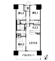 Floor: 3LDK, occupied area: 67.67 sq m