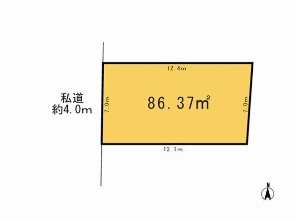 Compartment figure. Land price 23.8 million yen, Land area 86.37 sq m