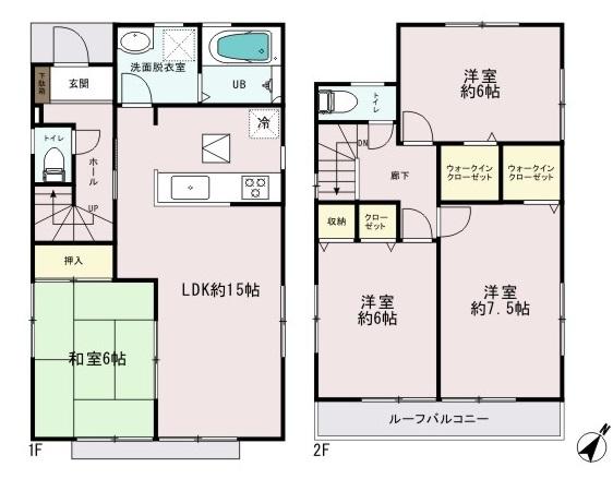 Floor plan. 37,800,000 yen, 4LDK, Land area 108.55 sq m , Building area 95.22 sq m