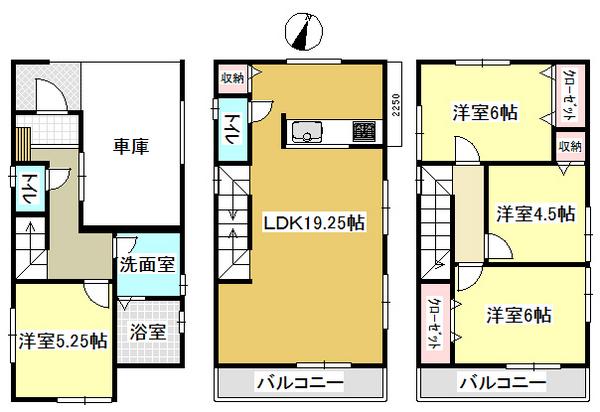 Floor plan. 28.8 million yen, 4LDK, Land area 66.05 sq m , Building area 111.78 sq m