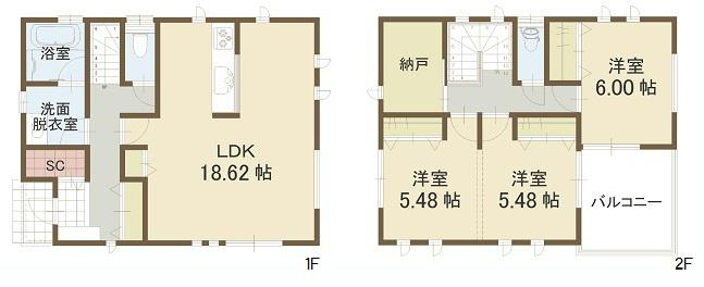 Floor plan. (13 Building), Price 37,900,000 yen, 2LDK, Land area 110.94 sq m , Building area 97.52 sq m