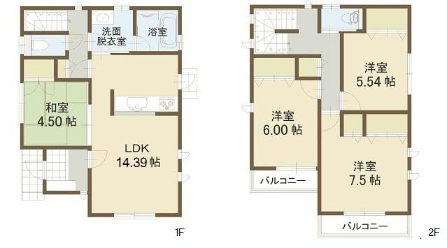 Floor plan. (14 Building), Price 37,900,000 yen, 4LDK, Land area 110.65 sq m , Building area 97.51 sq m