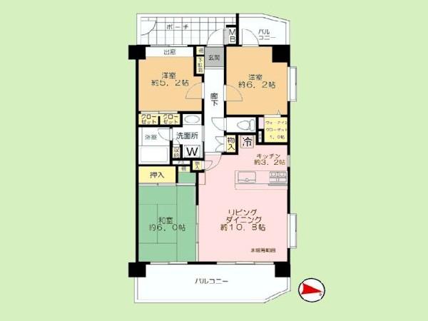 Floor plan. 3LDK, Price 28.8 million yen, Occupied area 70.43 sq m , Balcony area 16.84 sq m