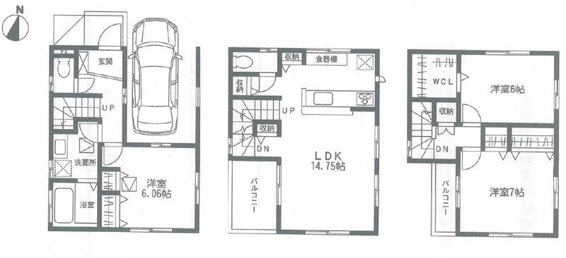 Floor plan. 28,950,000 yen, 3LDK, Land area 62.92 sq m , Building area 101.62 sq m floor plan