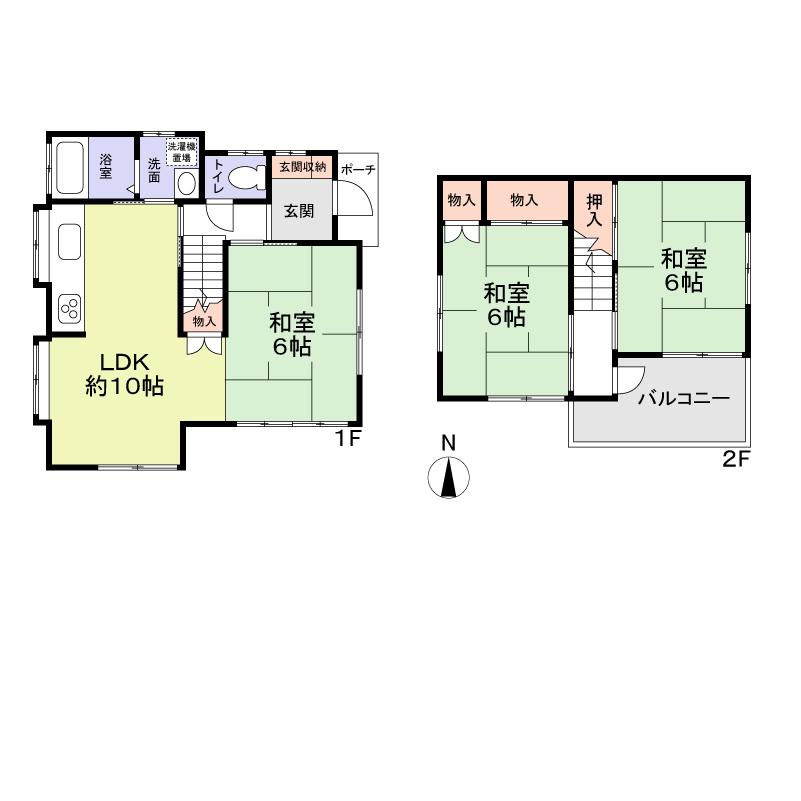 Floor plan. 9.5 million yen, 3LDK, Land area 83.13 sq m , Building area 63.54 sq m