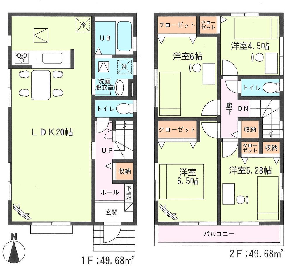 Floor plan. 33,800,000 yen, 4LDK, Land area 127.35 sq m , Building area 99.36 sq m