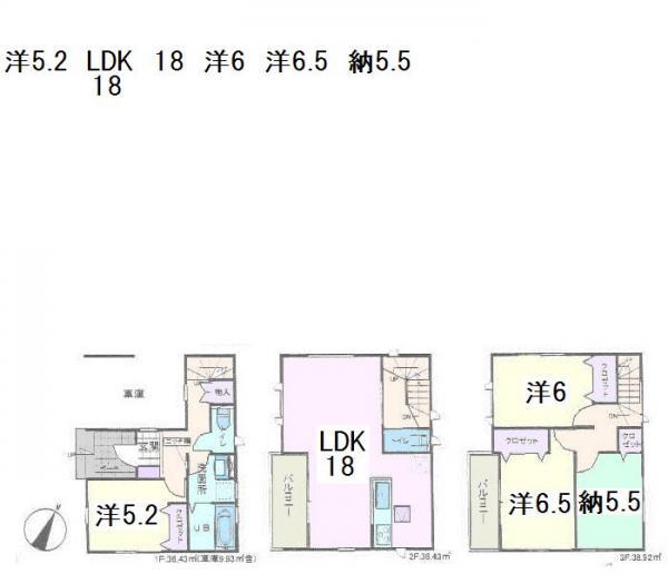 Floor plan. 27,800,000 yen, 3LDK+S, Land area 70.91 sq m , Building area 111.78 sq m