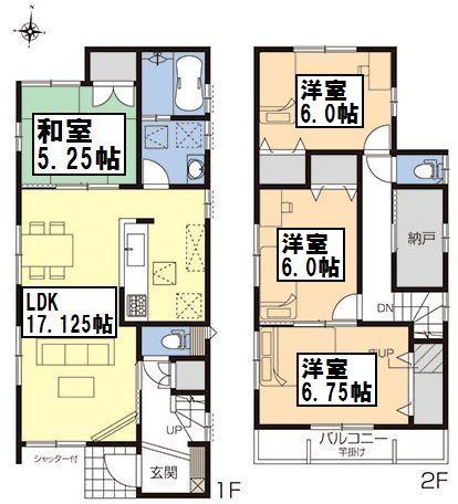 Floor plan. (6 Building), Price 27,800,000 yen, 4LDK, Land area 106.12 sq m , Building area 99.57 sq m