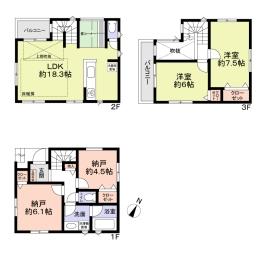 Floor plan. 37,800,000 yen, 2LDK + 2S (storeroom), Land area 91.62 sq m , Building area 95.37 sq m