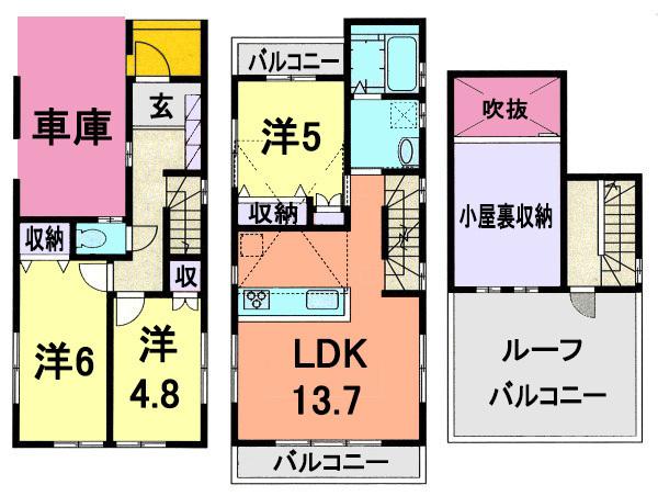 Floor plan. 32,800,000 yen, 3LDK + S (storeroom), Land area 90.13 sq m , Building area 70.18 sq m