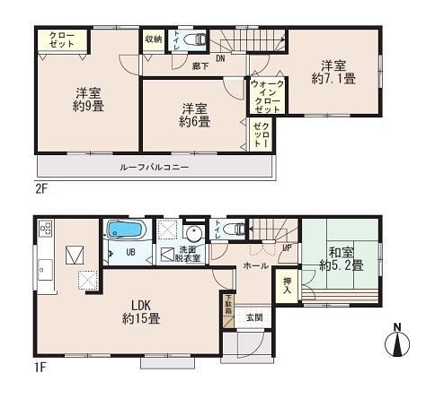 Floor plan. 31,800,000 yen, 4LDK, Land area 102.5 sq m , Building area 99.77 sq m 1 Building