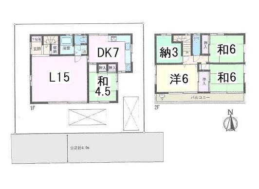 Floor plan. 14.8 million yen, 4LDK+S, Land area 144.07 sq m , Building area 101.84 sq m