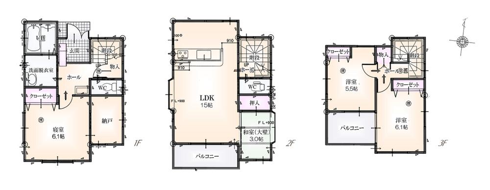 Floor plan. 21,800,000 yen, 4LDK + S (storeroom), Land area 81.75 sq m , Building area 101.43 sq m