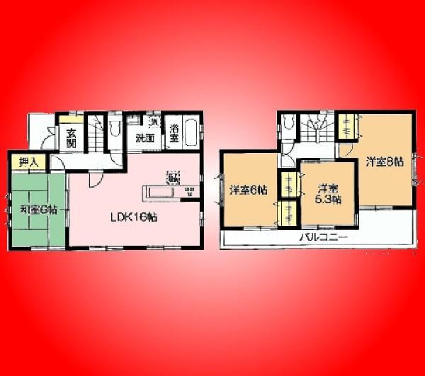 Floor plan. 30,800,000 yen, 4LDK, Land area 132.36 sq m , Building area 100.19 sq m