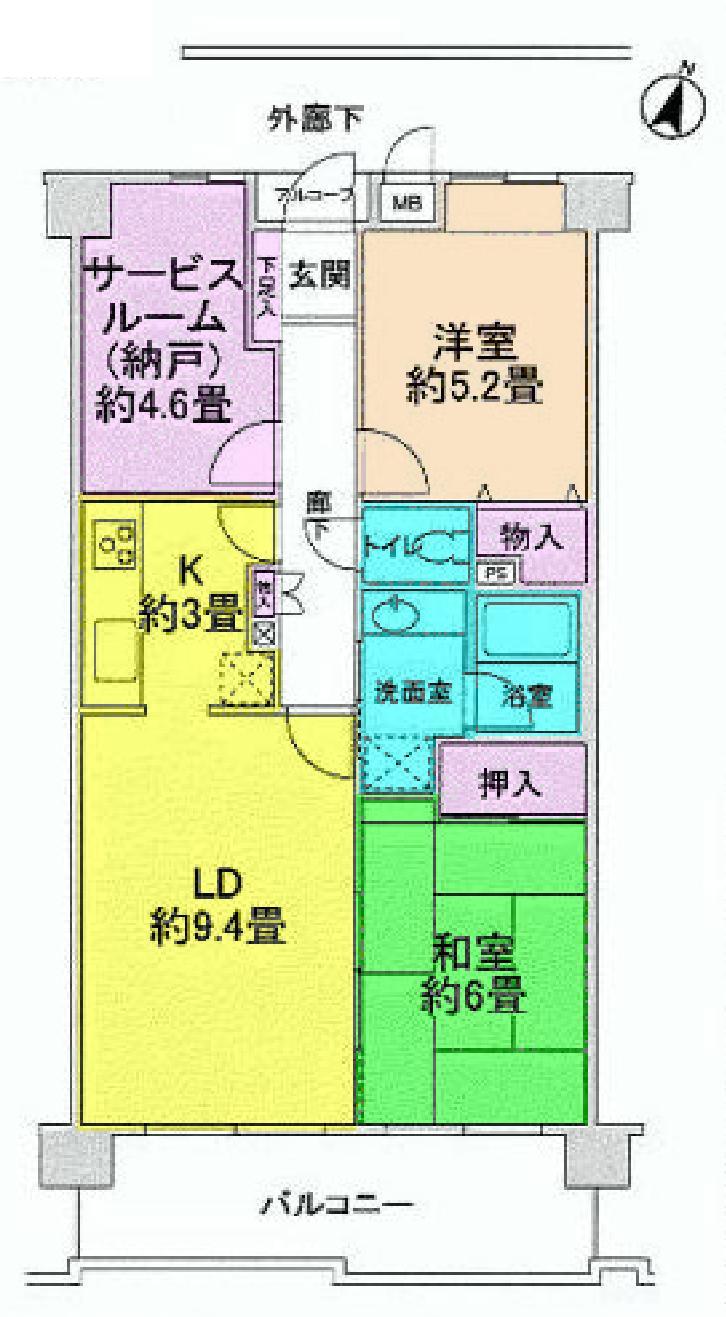 Floor plan. 2LDK + S (storeroom), Price 19,800,000 yen, Occupied area 64.09 sq m , Balcony area 10.02 sq m   ◆ Exposure to the sun ・ Airy rooms