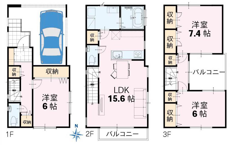 Floor plan. 35,800,000 yen, 3LDK, Land area 68.43 sq m , Building area 113.17 sq m
