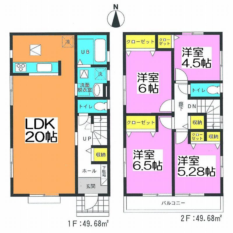 Floor plan. (3 Building), Price 35,800,000 yen, 4LDK, Land area 162.42 sq m , Building area 99.36 sq m