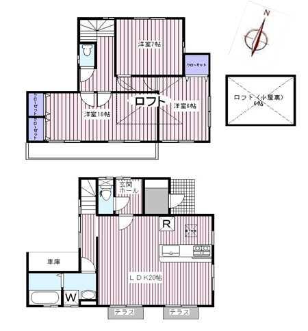 Floor plan. 26.5 million yen, 3LDK, Land area 100.13 sq m , Building area 102.88 sq m