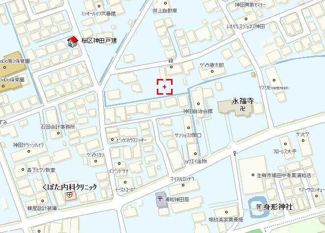 Local guide map. Bus 6 minutes from Yonohonmachi. It is 3 minutes from the bus stop, "Kanda".