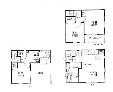 Floor plan. 19,800,000 yen, 3LDK, Land area 44.99 sq m , Building area 75.13 sq m floor plan