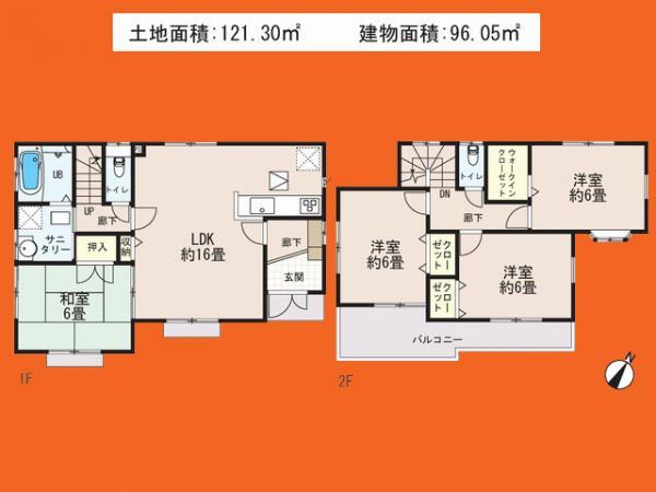 Floor plan. 30,800,000 yen, 4LDK, Land area 121.3 sq m , Priority to the present situation is if it is different from the building area 96.05 sq m drawings