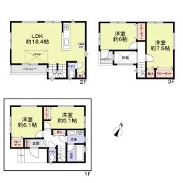 Floor plan. 36,800,000 yen, 2LDK + 2S (storeroom), Land area 91.72 sq m , Building area 97.2 sq m