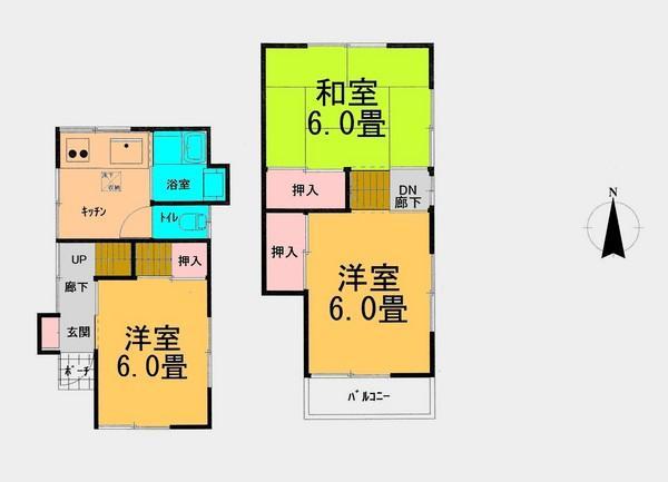 Floor plan. 7.9 million yen, 3DK, Land area 52.35 sq m , Building area 49.68 sq m