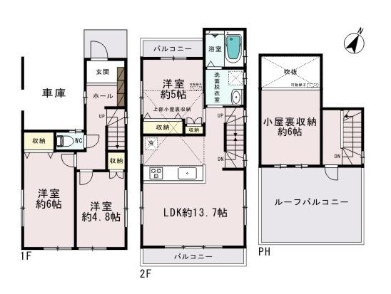 Floor plan. 32,800,000 yen, 3LDK, Land area 70.18 sq m , Building area 90.13 sq m