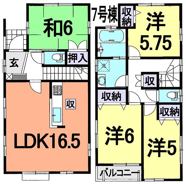 Floor plan. (7 Building), Price 25,900,000 yen, 4LDK, Land area 101.84 sq m , Building area 94.39 sq m