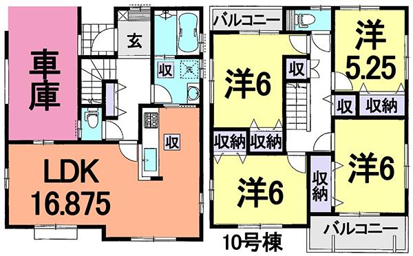 Floor plan. (10 Building), Price 28.8 million yen, 4LDK, Land area 101.44 sq m , Building area 111.79 sq m