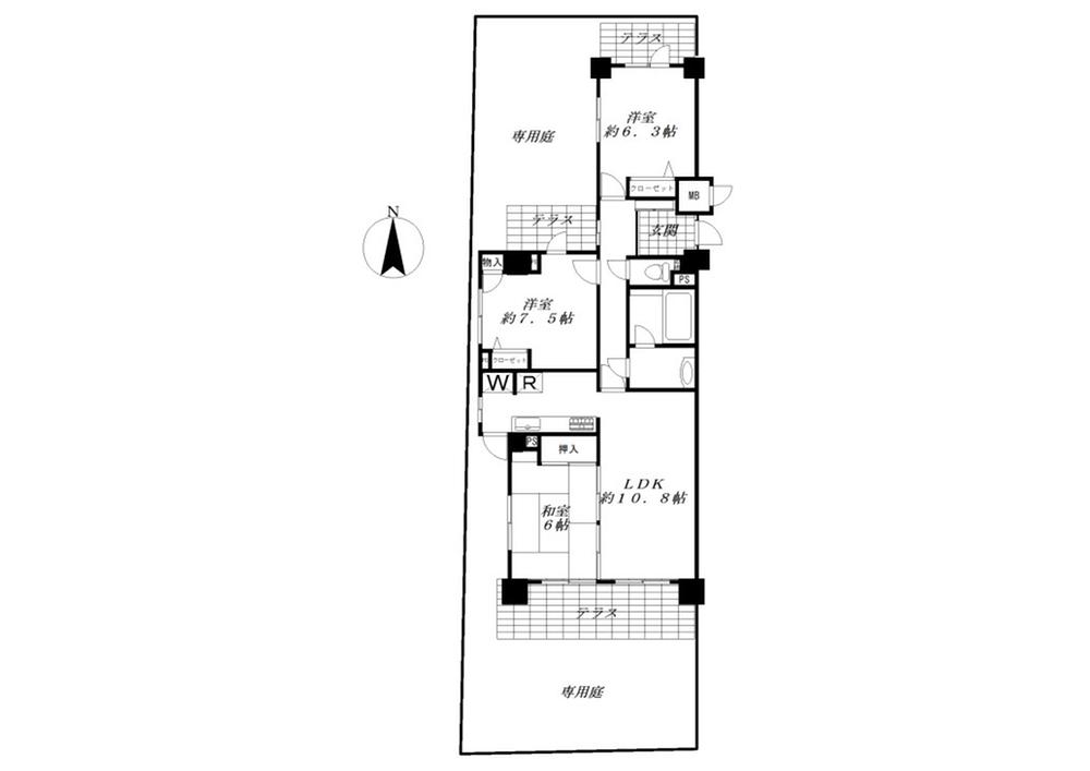 Floor plan. 3LDK, Price 15.8 million yen, Occupied area 80.06 sq m
