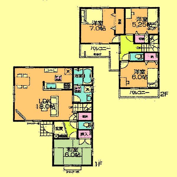 Floor plan. Price 31,800,000 yen, 4LDK, Land area 102.83 sq m , Building area 99.37 sq m