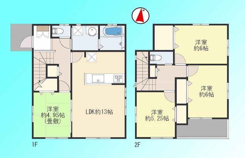 Floor plan. 23.4 million yen, 4LDK, Land area 108.11 sq m , Building area 89.56 sq m