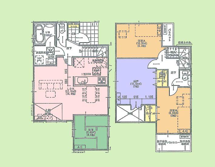 Floor plan. (G Building), Price 29,800,000 yen, 4LDK, Land area 113.12 sq m , Building area 88.81 sq m